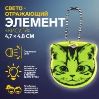 Светоотражающий элемент «Кисуля», двусторонний, 4.7×4.8 см, МИКС