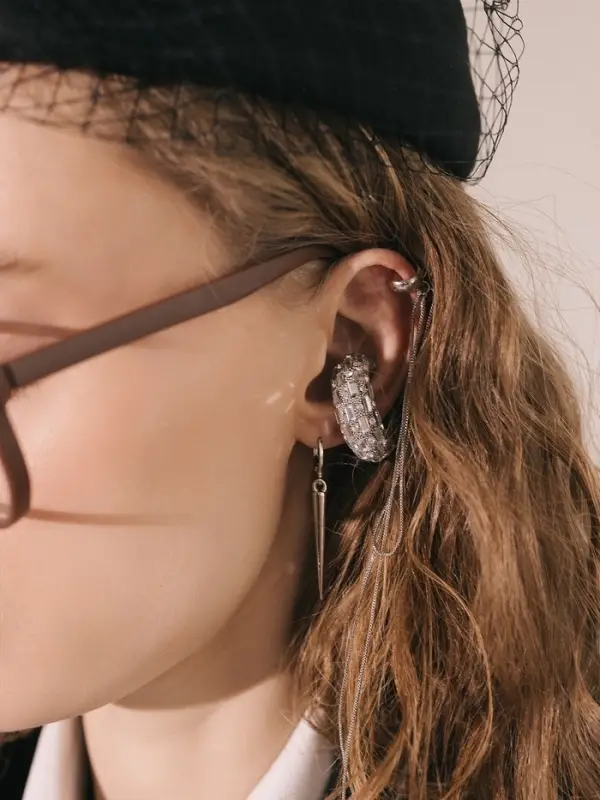 Серьги металл &laquo;Шипы&raquo;, удлинённые, цвет серебро