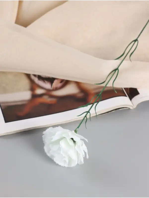 Цветы искусственные «Гвоздика», h=45 см, белые