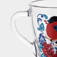 Кружка для чая 250мл. арт.1649-Д "Снегири на рябине" Кружка  250мл.