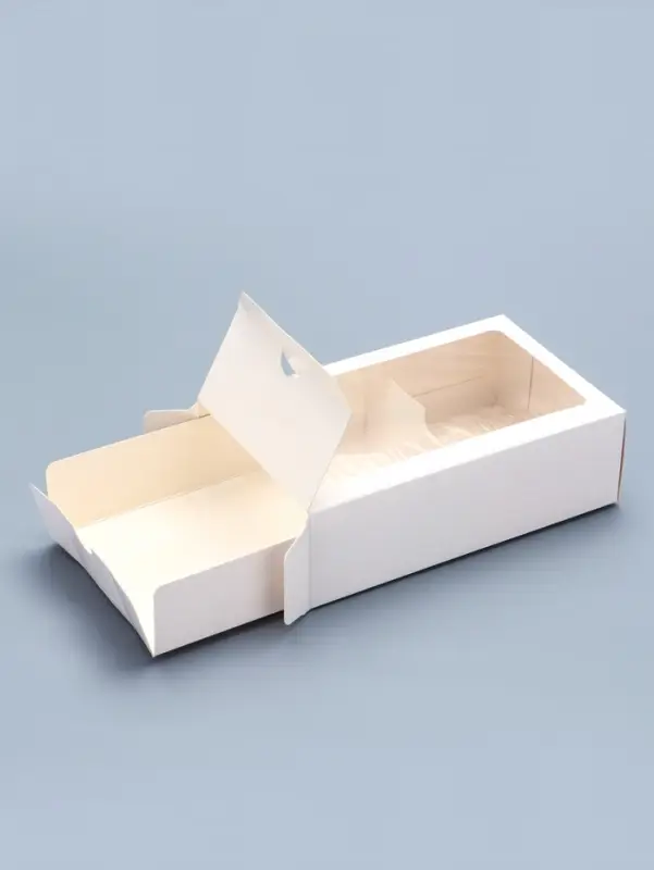 Коробка кондитерская для макарун, с ложементом и окном, белая 18&times;10.7&times;5.5 с м