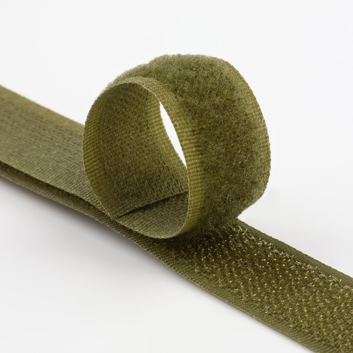 Липучка, 20 мм × 25 ± 1 м, цвет хаки Липучка, 20 мм × 25 ± 1 м, цвет хаки