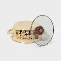 Кастрюля эмалированная &laquo;Сомелье&raquo;, 1.5 л, d=18.2 см, с крышкой, цвет слоновой кости