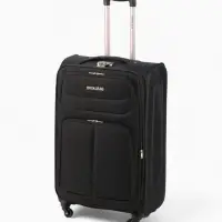 Чемодан на колёсах Royalbag большой 104 л (L), на молнии, с увеличением, кодовый замок, 4 колеса, чёрный