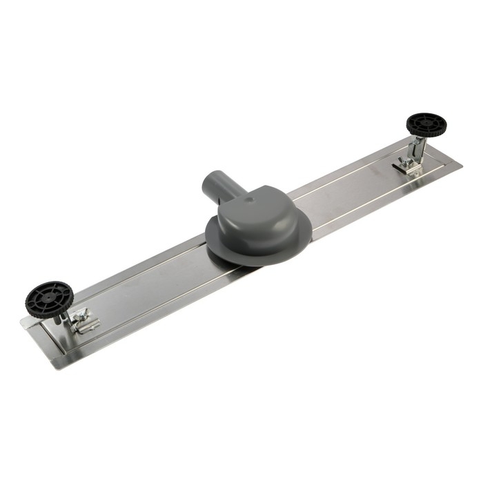 Трап ZEIN engr, c флaнцeм свободного вращ 360°, 7*60 см, d=40/50 мм, нерж сталь, сатин