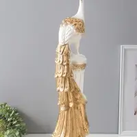 Колонна "Жар-птица" белый с золотом, 67х16х16 см