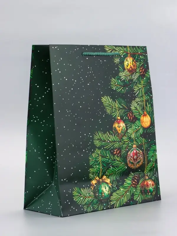 Пакет подарочный ламинированный, Пакет подарочный ламинированный, "Новый Год" , 26 х 12 х 32 см