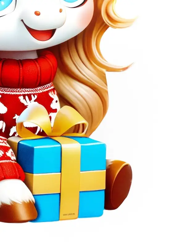 Плакат новогодний &laquo;С новым годом&raquo;, лошадка с подарком, 39.1&times;48 см