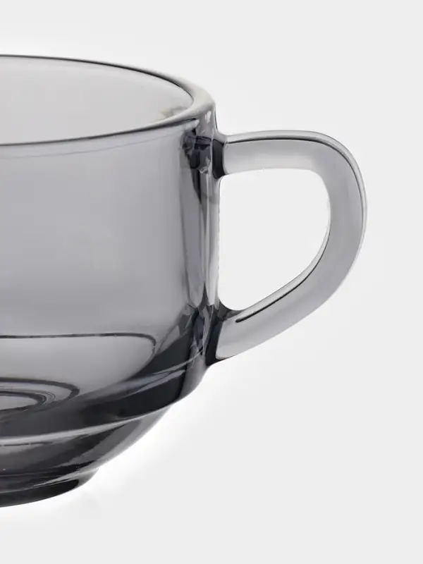 Бульонница Paşabah&ccedil;e &laquo;Грей&raquo;, 480 мл, стекло, с ручками, серая