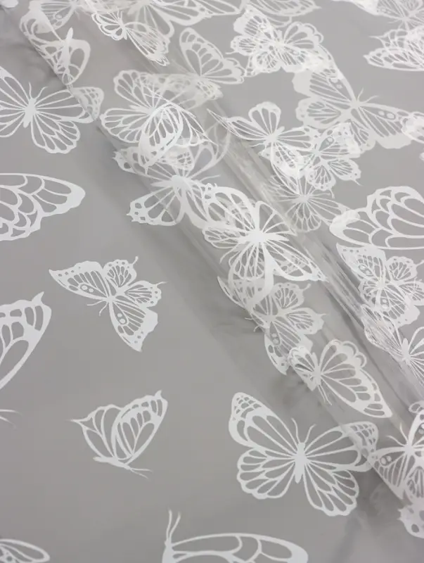 Пленка прозрачная с рисунком «Бабочки» Белый 0.7×8.2±5%м