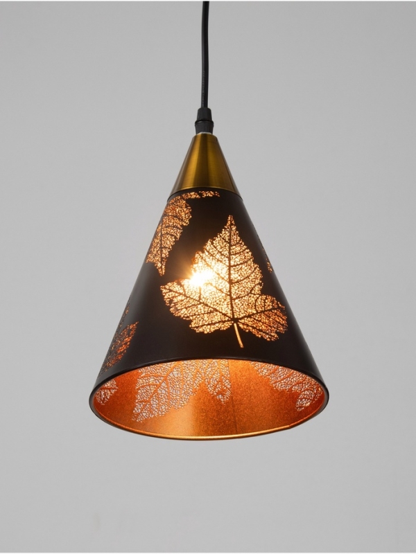 Светильник Светильник "Рэдклифф" (Листья) 1х40Вт Е27 черный 18х18х26+100см