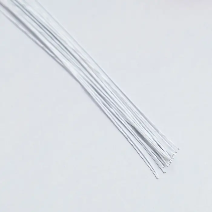 Флористическая проволока в бумажной оплётке &laquo;Белая&raquo;, длина 36 см, 0.37 мм, набор 20 шт.