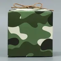Коробка подарочная складная, упаковка, «Милитари», 12 х 12 х 12 см Коробка подарочная складная, упаковка, «Милитари», 12 х 12 х 12 см