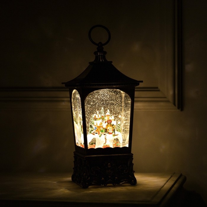 Светодиодная фигура «Фонарь с новогодним городом» 13.5 × 28.5 × 13.5 см, пластик, батарейки ААх3 (не в комплекте), USB, свечение тёплое белое Светодиодная фигура «Фонарь с новогодним городом» 13.5 × 28.5 × 13.5 см, пластик, батарейки ААх3 (не в комплекте), USB, свечение тёплое белое