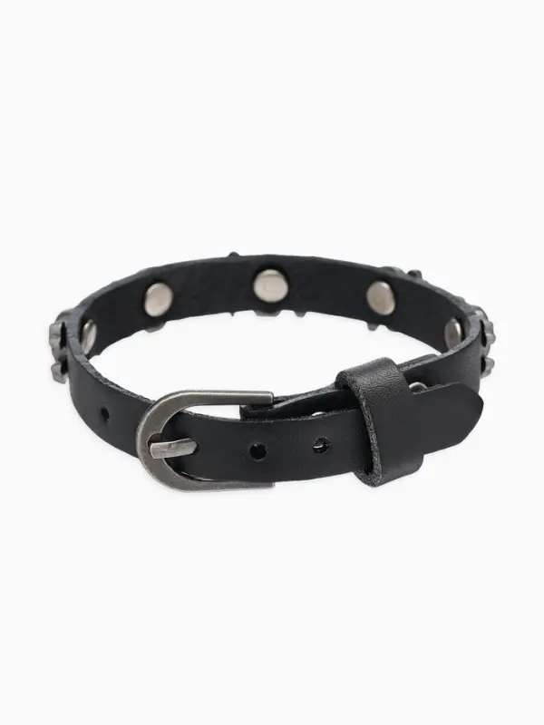 Браслет кожаный &laquo;Хардкор. Череп пиратов&raquo;, L=25.5 см, чёрный в серебре