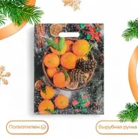 Пакет «Мандарины», полиэтиленовый с вырубной ручкой, л 40×31 см