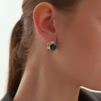 Серьги &laquo;Сияние ночи&raquo; круг, синие в серебре