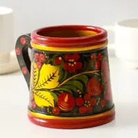 Кружка пивная, хохлома,10*9 см