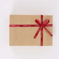 Лента атласная &laquo;С Новым годом!&raquo;, 1 см &times; 23&plusmn;1 м, красная