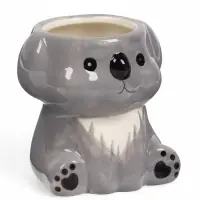 Фигурное кашпо для цветов &laquo;Коала Полина&raquo;, 7&times;7&times;9 см, керамика, серое