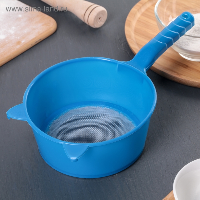 Сито для просеивания с ручкой «Ушки», d=15,5 см, цвет МИКС Сито для просеивания с ручкой «Ушки», d=15,5 см, цвет МИКС
