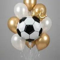 Воздушный шар фольгированный 26" &laquo;Футбольный мяч с короной&raquo;