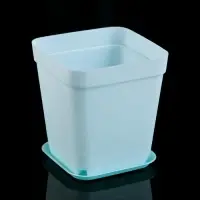 Горшок цветочный с поддоном, 7&times;7&times;7.5 см, 200 мл, пластиковый, МИКС