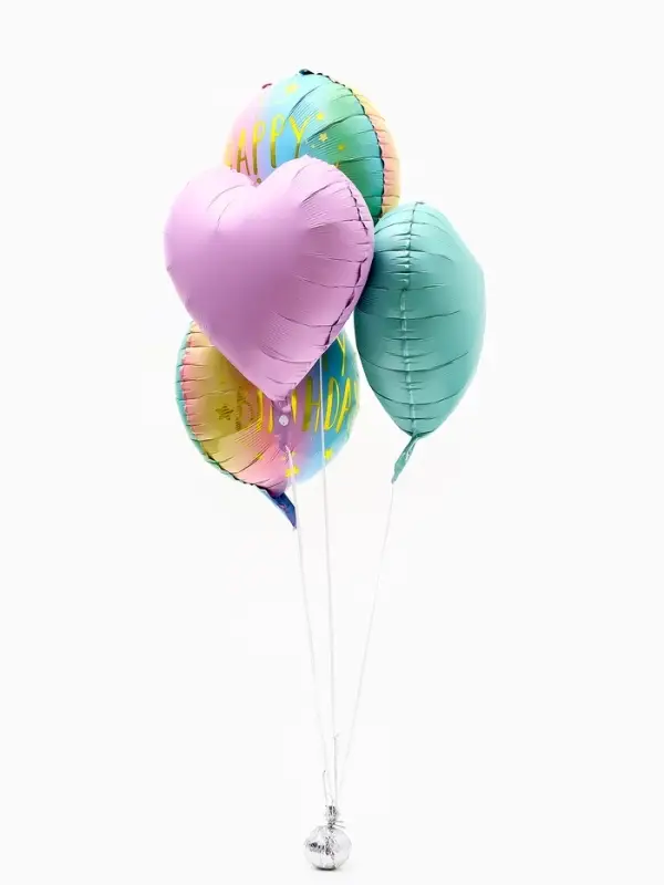 Воздушные шары фольгированны "Happy birthday", набор 5 штук