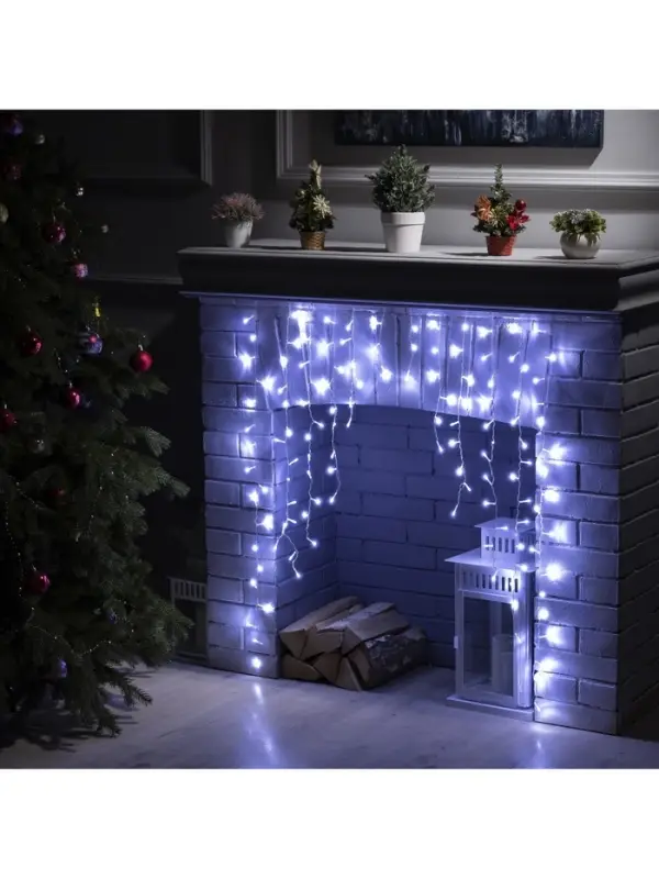 Гирлянда &laquo;Бахрома-арка&raquo; 1&times;1 м, IP20, прозрачная нить, 126 LED, свечение белое, 8 режимов, 220 В