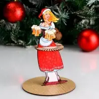 Салфетница "Девушка в новогоднем костюме с Бокалами", ДВУСТОРОННЯЯ наклейка, 20×13.5 см Салфетница "Девушка в новогоднем костюме с Бокалами", ДВУСТОРОННЯЯ наклейка, 20×13.5 см