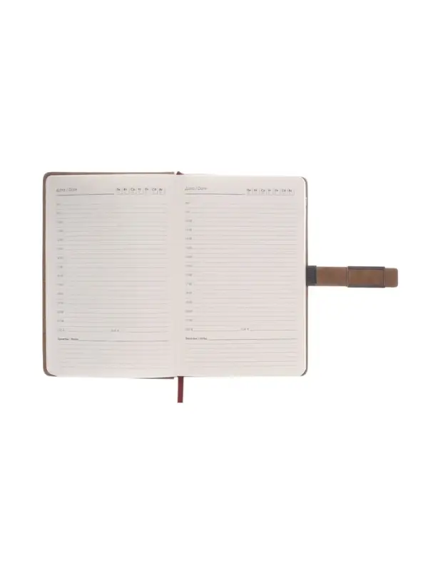 Ежедневник недатированный формат А5, с хлястиком, 112л, линия, пвх, Коричневый Ежедневник недатированный формат А5, с хлястиком, 112л, линия, пвх, Коричневый