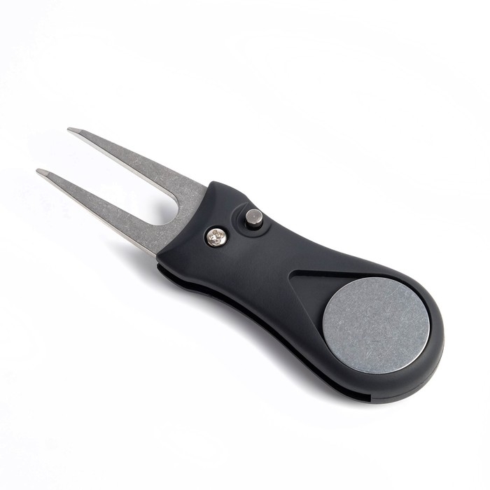 Складная вилка-маркер для гольфа, черная, 11 х 2.5 см Складная вилка-маркер для гольфа, черная, 11 х 2.5 см