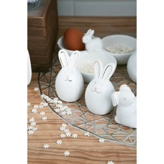 Набор для специй Доляна &laquo;Зайка в золотом&raquo;, солонка, перечница 50 мл, доломит, белый