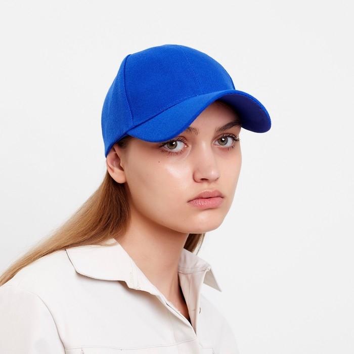 Бейсболка однотонная MINAKU, размер 58, цвет синий Бейсболка однотонная MINAKU, размер 58, цвет синий