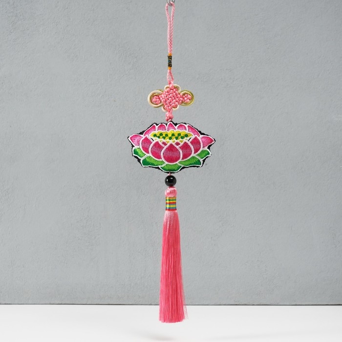 Подвеска текстиль Подвеска текстиль "Лотос" розовая 2х10х29 см