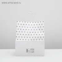 Пакет крафт, белый, «Горошек», 24 х 10,5 х 32 см Пакет крафт, белый, «Горошек», 24 х 10,5 х 32 см