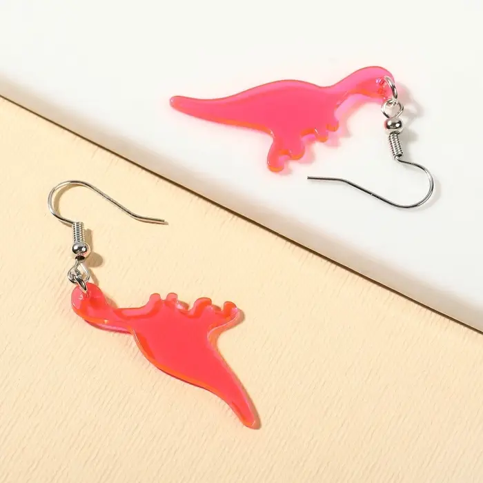 Серьги, набор украшений &laquo;Минни Маус и Дино&raquo;, розовые, золотой