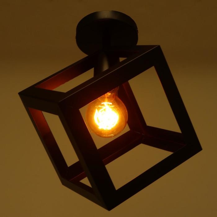 Люстра потолочная Люстра потолочная "Куб" черный 1x40W E27 16x16x19 см BayerLux