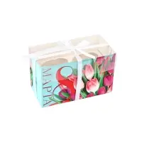 Коробка для капкейков, кондитерская упаковка, 2 ячейки &laquo;8 Марта&raquo;, 16&times;8&times;10 см