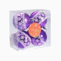 Ёлочные игрушки &laquo;Кружева природы&raquo;, шары новогодние, d=6 см, набор 4 шт., бело-фиолетовый