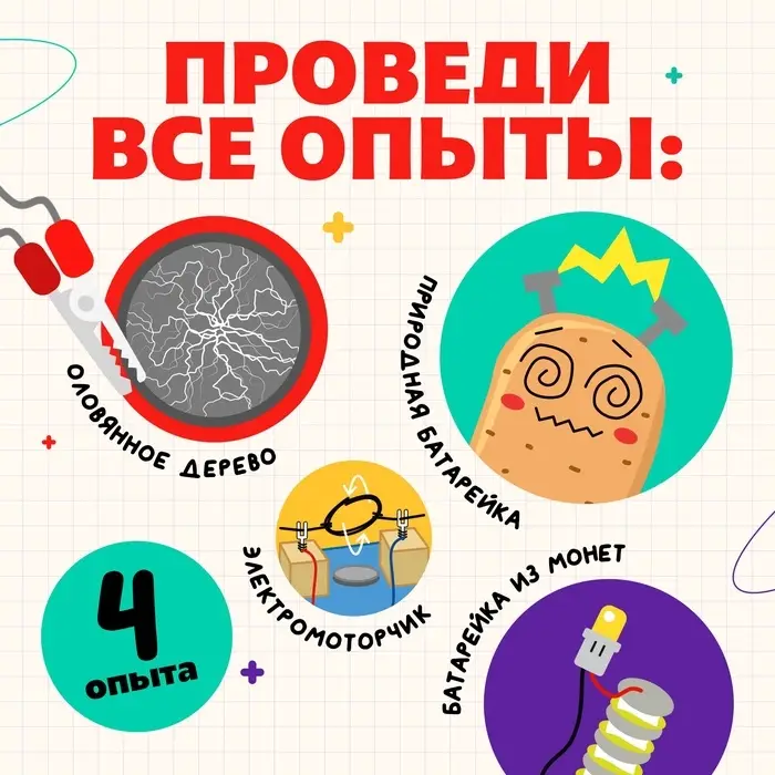Набор для опытов &laquo;Великие учёные: Никола Тесла&raquo;, 4 опыта
