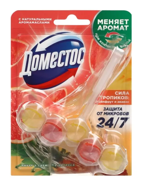 Туалетный блок для очищения унитаза ДОМЕСТОС, 50 г