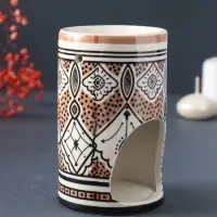Аромалампа для эфирных масел &laquo;Узоры&raquo;, керамика, 7.2&times;7.2&times;11.6 см