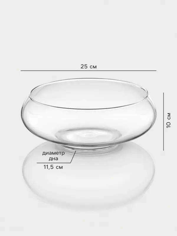 Конфетница Magistro &laquo;НЛО&raquo;, d=25 см, h=10 см, стекло, прозрачная