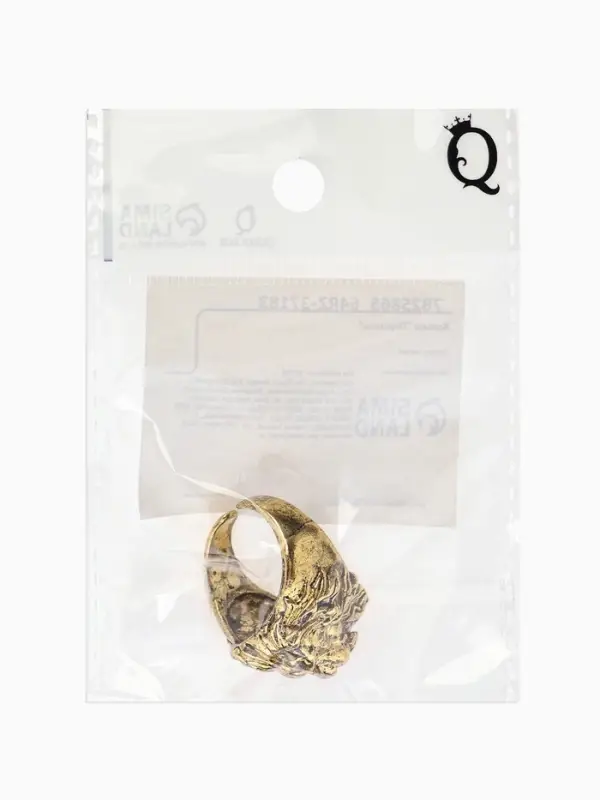 Кольцо &laquo;Перстень&raquo;, лев, цвет чернёное золото, безразмерное