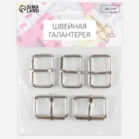 Пряжка проволочная, 3.9&times;2.7 см, 32 мм, 5 шт., цвет серебряный