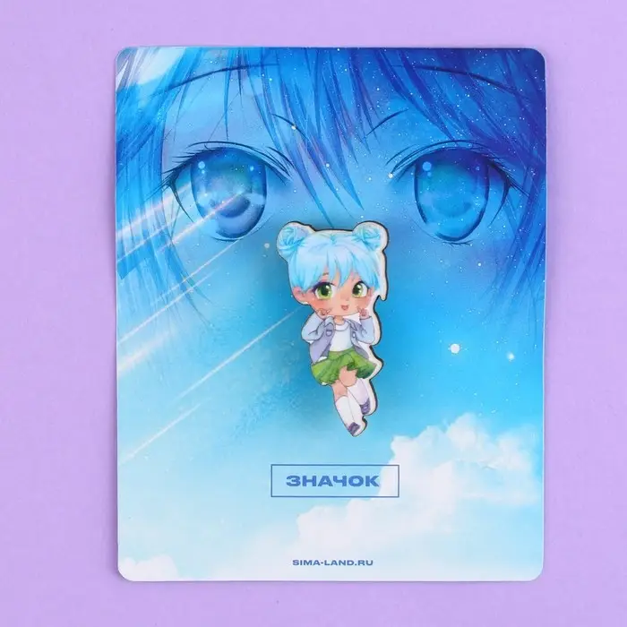 Значок деревянный «Милашка», аниме, 2 х 3,7 см Значок деревянный «Милашка», аниме, 2 х 3,7 см