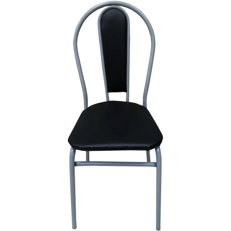 Стул металлический с мягкой спинкой титан-черный (41404)