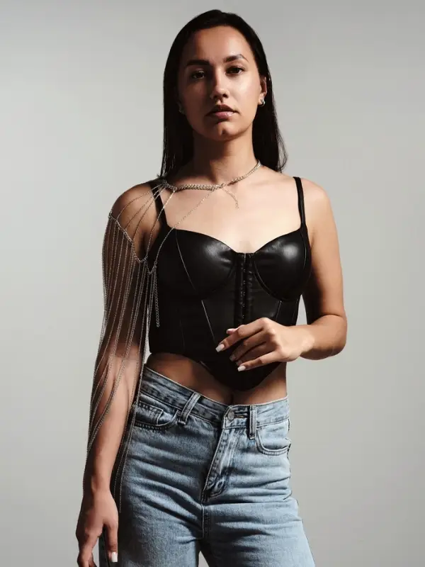 Бодичейн через плечо «Цепочка», цвет серебро Бодичейн через плечо «Цепочка», цвет серебро