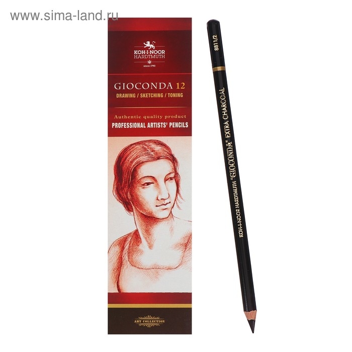Уголь в карандаше 4.2 мм Koh-I-Noor GIOCONDA 8811/2, картонная упаковка Уголь в карандаше 4.2 мм Koh-I-Noor GIOCONDA 8811/2, картонная упаковка